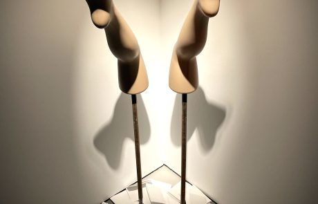 Video still of mannequin looking at the viewer.